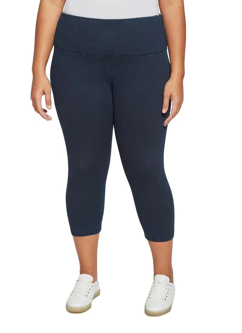 Lyssé Plus-size Denim Capri Legging Pants 3X US | High Waist Support & Supportive Fit