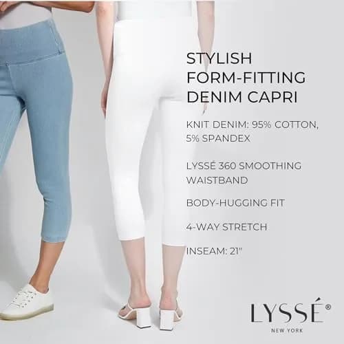 Lyssé Plus-size Denim Capri Legging Pants 3X US | High Waist Support & Supportive Fit thumbnail 4
