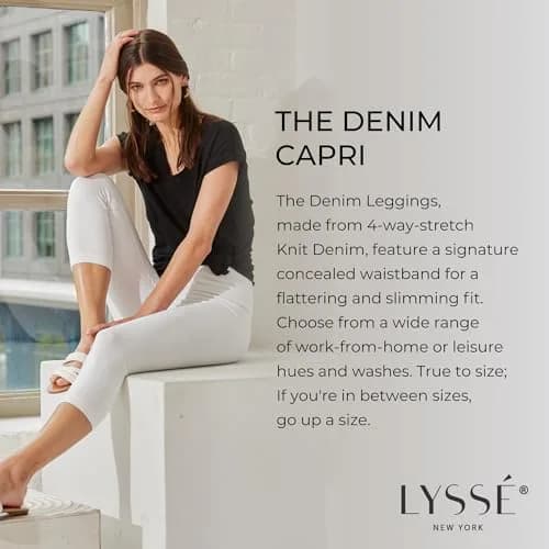 Lyssé Plus-size Denim Capri Legging Pants 3X US | High Waist Support & Supportive Fit thumbnail 5