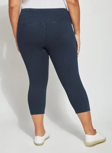 Lyssé Plus-size Denim Capri Legging Pants 3X US | High Waist Support & Supportive Fit thumbnail 2