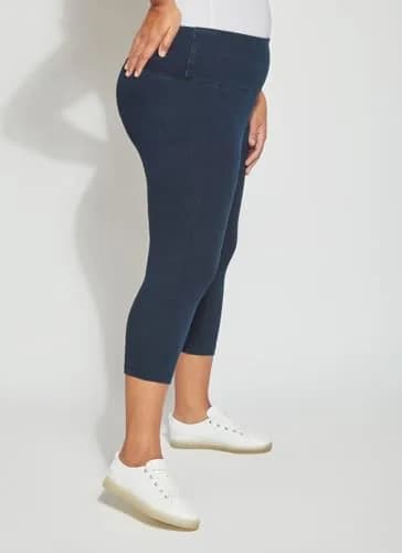 Lyssé Plus-size Denim Capri Legging Pants 3X US | High Waist Support & Supportive Fit thumbnail 3