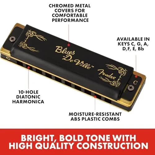 Fender Blues Deville Harmonica Key of Bb | Rich Tone Phosphor Bronze Reeds thumbnail 2