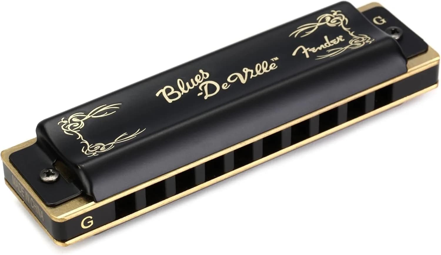 Fender Blues DeVille Harmonica Key of G | Phosphor Bronze Reeds, Molded PVC Comb - main product image