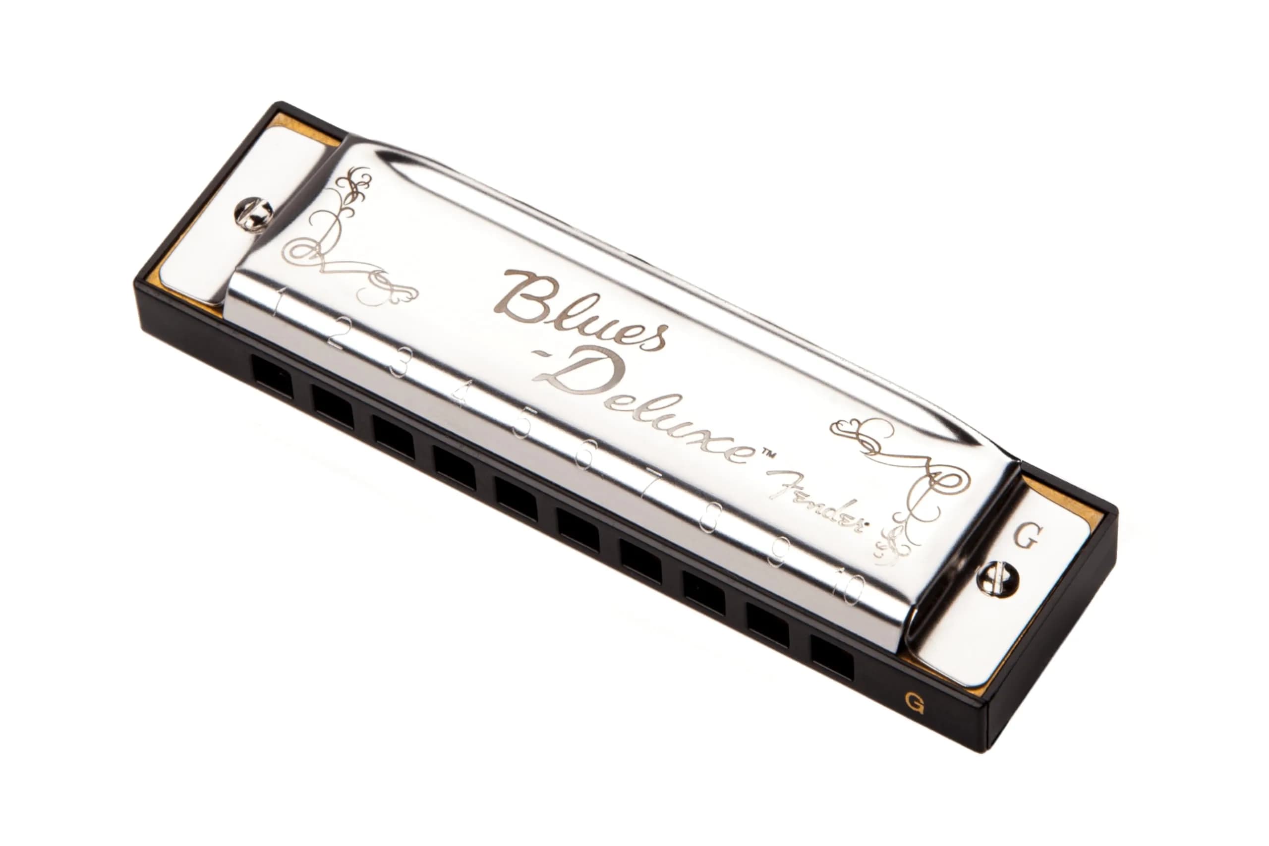 Fender Blues Deluxe Harmonica, Key of G | Traditional Shape, Brass Reeds - main product image