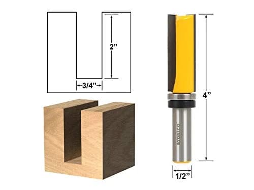 Yonico Router Bit 3/4" Diameter | Flush Trim, Carbide, 1/2" Shank, 2" Length thumbnail 2