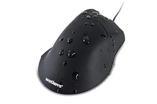 WetKeys Waterproof Ergonomic Optical Mouse | Fully Sealed Silicone, 3-Button Scroll (Black) | USB/PS2 | 0.23kg thumbnail 2