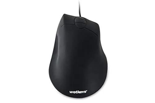 WetKeys Waterproof Ergonomic Optical Mouse | Fully Sealed Silicone, 3-Button Scroll (Black) | USB/PS2 | 0.23kg thumbnail 3