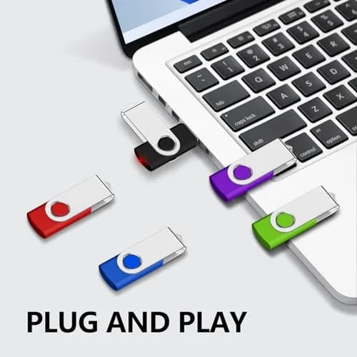 AreTop 2GB USB Flash Drive 10 Pack | Swivel Metal Cover & LED Indicator, Portable Data Storage thumbnail 2