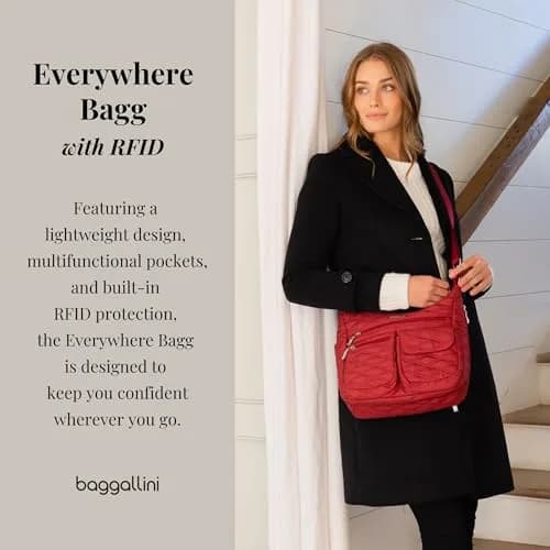 Baggallini Everywhere Bagg Crossbody Bag 28.9cm (11.4in) | Water-Resistant Travel Hobo with RFID Wristlet thumbnail 2