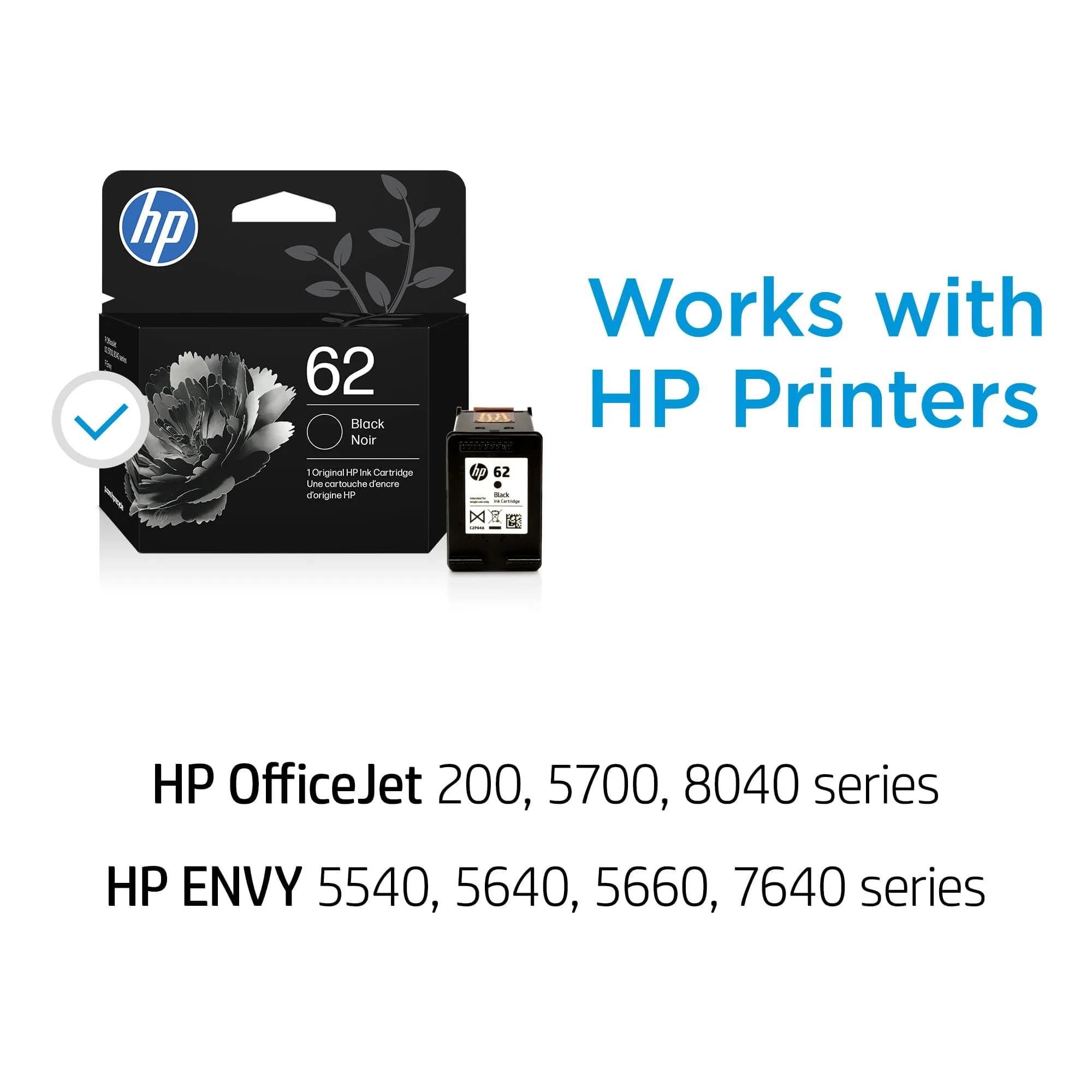HP 62XL High-Yield Black Ink Cartridge | Print Up to 600 Pages for Envy & OfficeJet Printers - view 3
