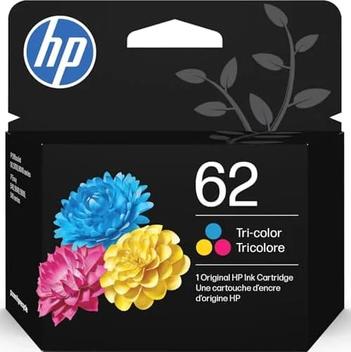 HP 62 Tri-Color Ink Cartridge | 165 Pages Yield | Genuine HP Ink for Envy & OfficeJet Printers — CMY