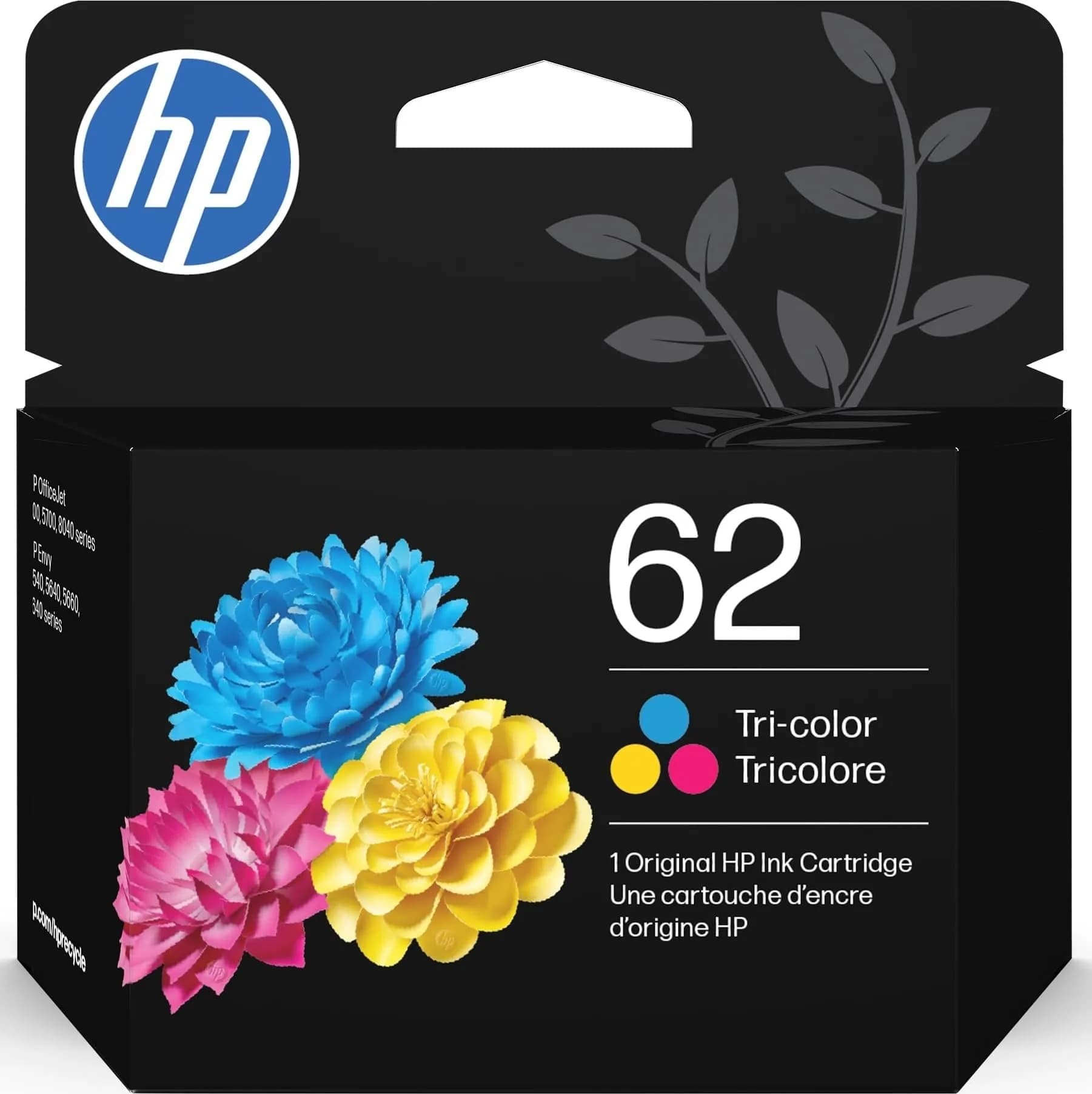 HP 62 Tri-Color Ink Cartridge | 165 Pages Yield | Genuine HP Ink for Envy & OfficeJet Printers - main product image