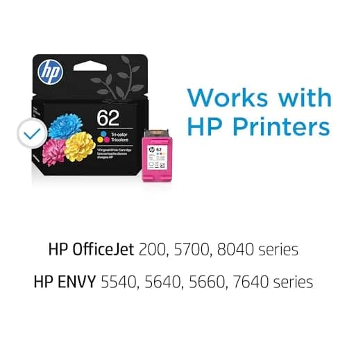HP 62 Tri-Color Ink Cartridge | 165 Pages Yield | Genuine HP Ink for Envy & OfficeJet Printers thumbnail 3