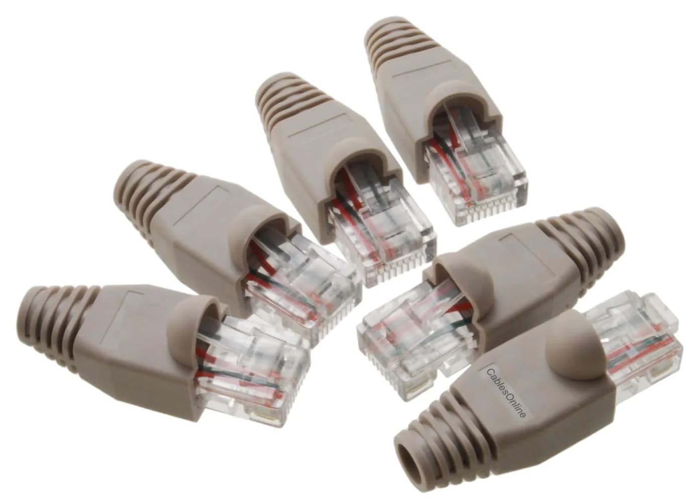CablesOnline 6-Pack Ethernet Loopback Plug, Pinout 1-to-3, 2-to-6, Gray | Network Testing Adapter