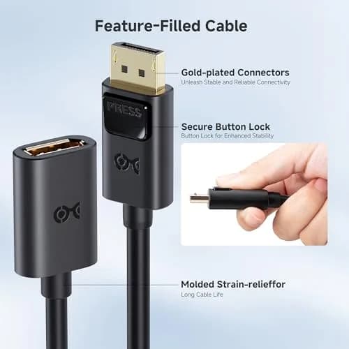 Cable Matters DisplayPort Extension Cable 6ft (1.83m) | 8K@60Hz, 4K@240Hz DP 1.4 Male to Female thumbnail 6