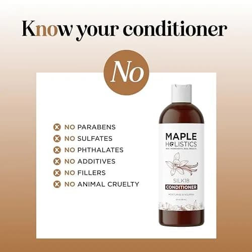 Maple Holistics Silk Protein Conditioner for Damaged Hair – Ultra Moisturizing for Dry Hair, 237ml (8 Fl Oz) | Defines Curls & Controls Frizz thumbnail 7