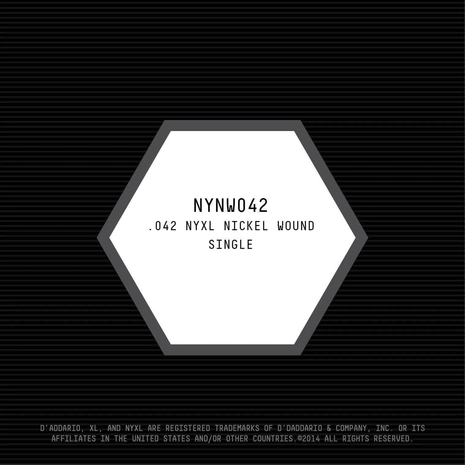 D'Addario NYXL .042 Gauge Nickel Wound Electric Guitar Single String | Enhanced Mid-Range Presence - view 2