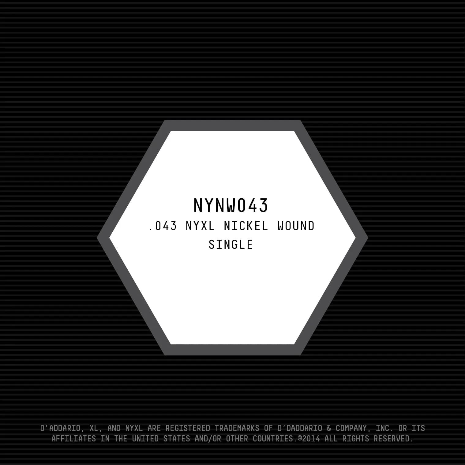 D'Addario NYXL Nickel Wound Electric Guitar Single String, .043 Gauge (10g) - view 2