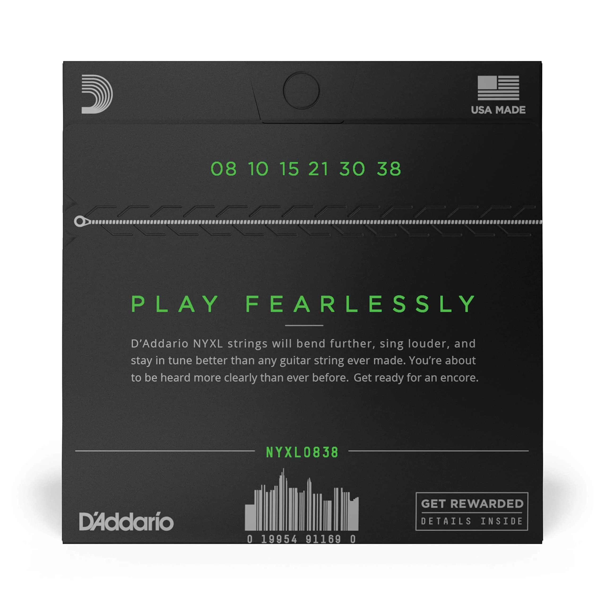 D'Addario NYXL0838 Electric Guitar Strings, Extra Super Light 08-38 | Unrivaled Strength & Tuning Stability - view 2