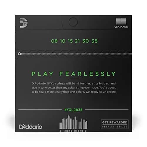 D'Addario NYXL0838 Electric Guitar Strings, Extra Super Light 08-38 | Unrivaled Strength & Tuning Stability thumbnail 2