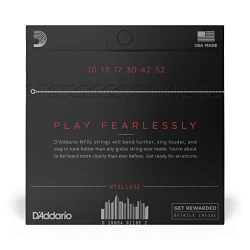 D'Addario NYXL1052 Electric Guitar Strings, Light Top/Heavy Bottom, 10-52 Gauge | Unrivaled Strength & Tuning Stability thumbnail 2