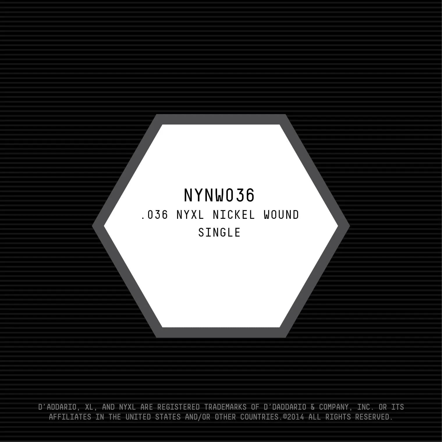 D'Addario NYXL Nickel Wound Electric Guitar Single String, .036 Gauge - view 2