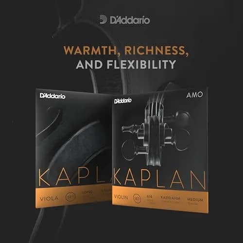 D'Addario Kaplan Amo Violin Strings - Full Set - KA310 4/4H - Heavy Tension | Professional Warm Rich Tone thumbnail 2