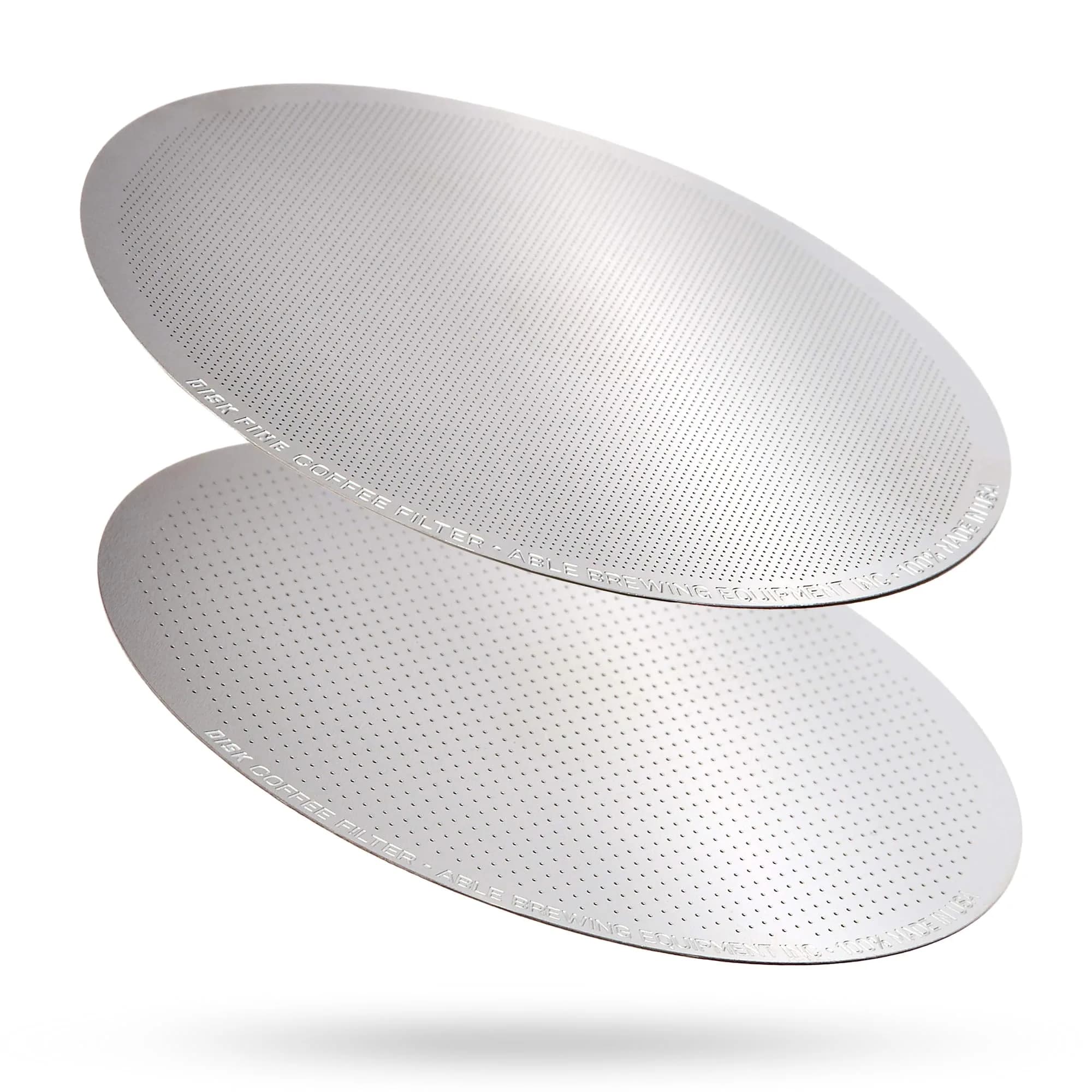 ABLE BREWING EQUIPMENT INC DISK Stainless Steel Coffee Filter 2.45" | AeroPress Compatible, Reusable, 254 & 152 Micron, Pack of 2 — Set (Fine+Standard)