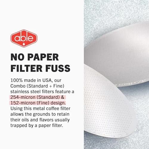 ABLE BREWING EQUIPMENT INC DISK Stainless Steel Coffee Filter 2.45" | AeroPress Compatible, Reusable, 254 & 152 Micron, Pack of 2 thumbnail 3