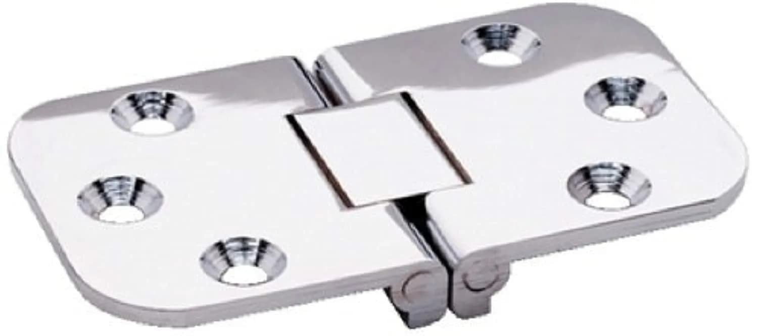 attwood Square End Hinge 2-Pin Flush Stainless Steel | 4.8cm (1.8in) L x 3.8cm (1.5in) W x 0.1cm (0.04in) H — Silver
