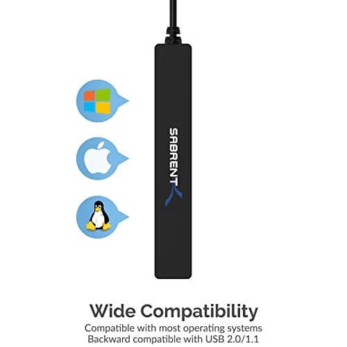 SABRENT 4-Port USB 2.0 Hub for Laptop & Tablet | Expand up to 4 Devices, Full-Speed 480 Mbps, Portable & Compatible with Windows, Mac, Linux thumbnail 4