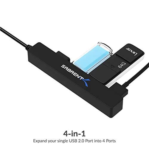SABRENT 4-Port USB 2.0 Hub for Laptop & Tablet | Expand up to 4 Devices, Full-Speed 480 Mbps, Portable & Compatible with Windows, Mac, Linux thumbnail 2