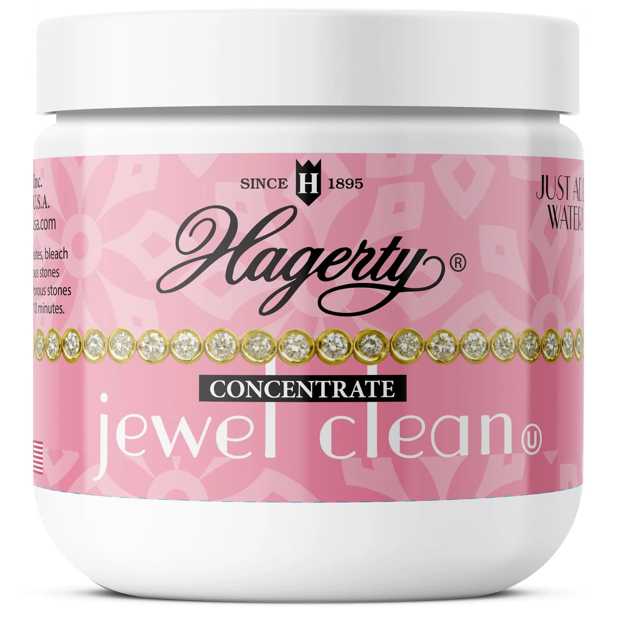 Hagerty Jewel Clean Concentrate Jewelry Cleaner Solution with Brush & Basket | Ammonia-Free, Odorless, 8 Oz - main product image