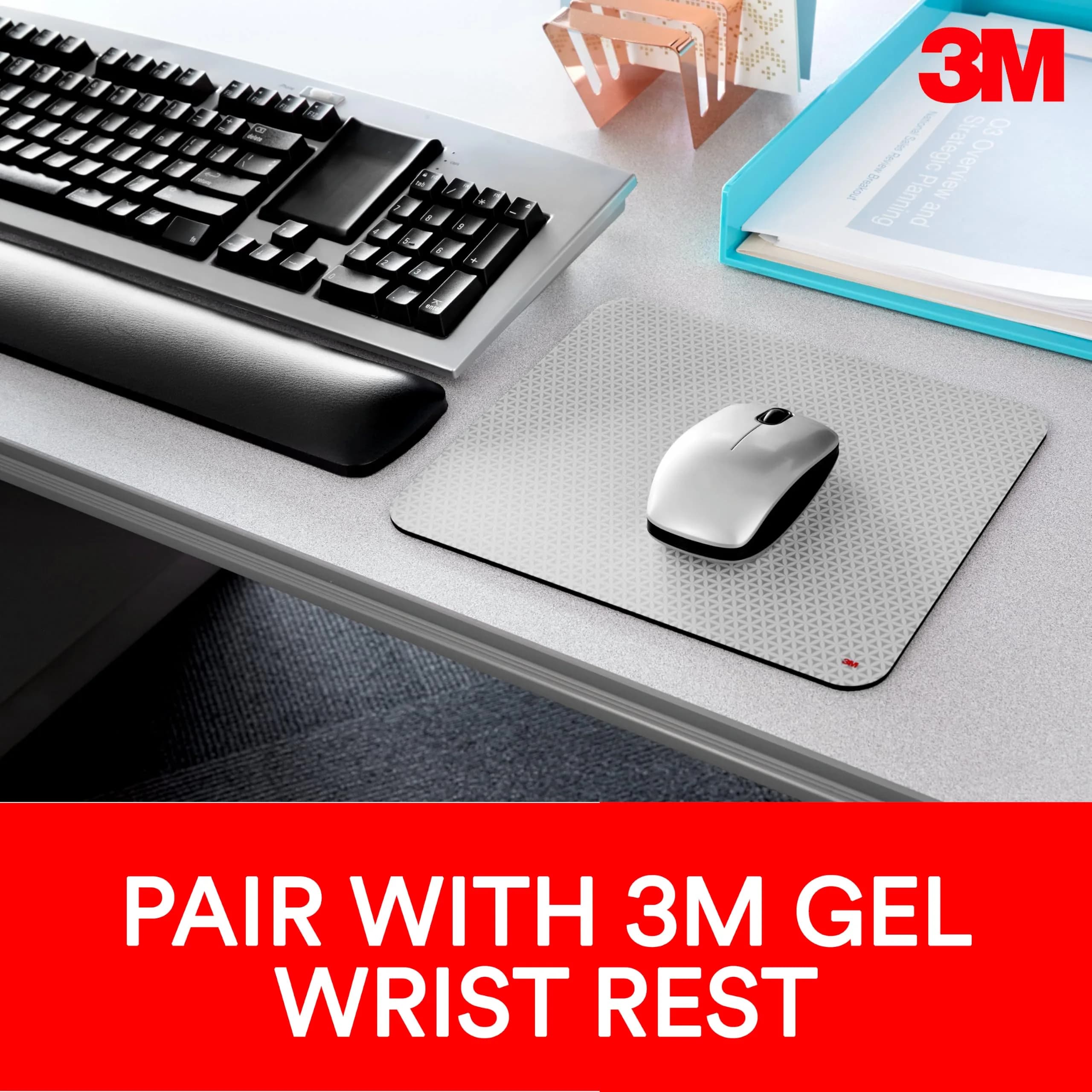 3M Precise Mouse Pad with Non-Skid Foam Backing, 22 cm x 20 cm (9 in x 8 in) | Enhances Optical Mouse Precision - view 6