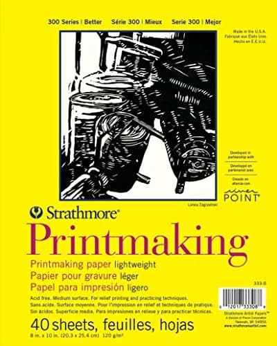 Strathmore 300 Series Printmaking Paper Pad, Glue Bound, 8x10 inches | Artist Paper for Relief & Screen Printing thumbnail 1