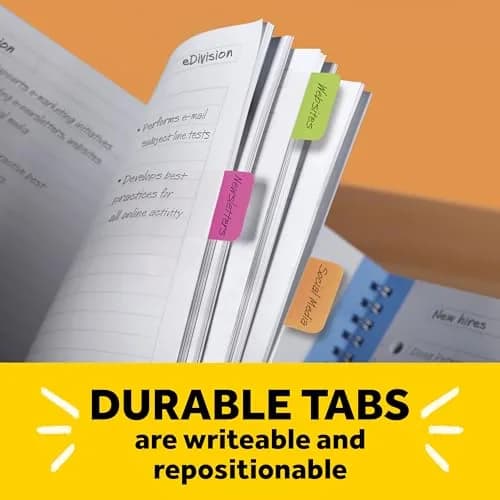 Post-it Sticky Tabs .625 in. x 1.5 in. | Bright Colors for Organizing & Reminders thumbnail 6