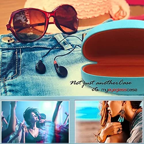 MyEyeglassCase Large Teal Sunglasses Case with Microfiber Cloth | Classic & Protective (70-120 chars) thumbnail 4