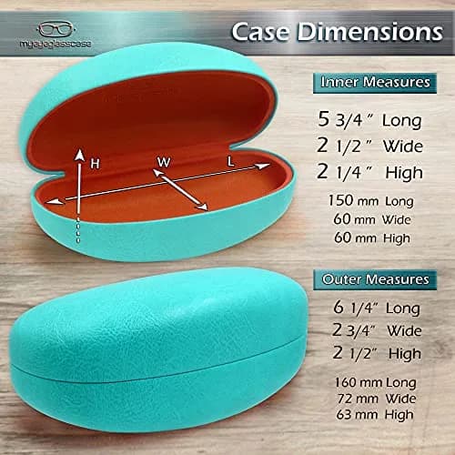 MyEyeglassCase Large Teal Sunglasses Case with Microfiber Cloth | Classic & Protective (70-120 chars) thumbnail 5