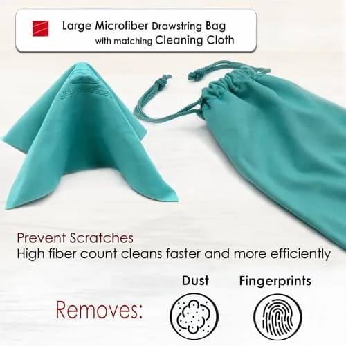 MyEyeglassCase Large Teal Sunglasses Case with Microfiber Cloth | Classic & Protective (70-120 chars) thumbnail 6