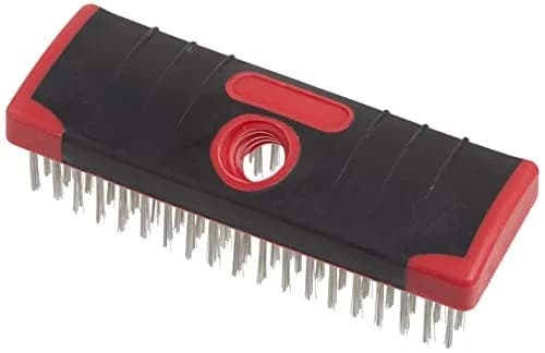 Red Devil 4166 7-Inch Stainless Steel Scrub Brush | Soft Grip, Durable & Solvent-Resistant thumbnail 4