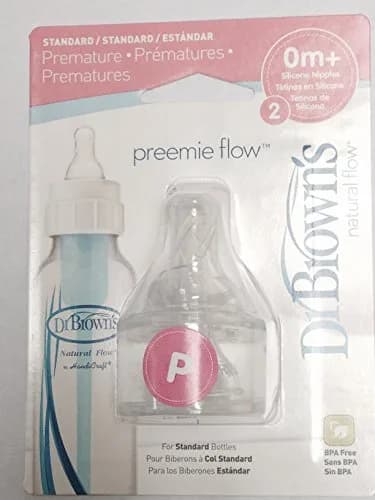 Dr. Brown's Natural Flow Preemie Standard Nipple 4 Count (100g/0.22lb) | Slow Flow for Preemie Babies thumbnail 2