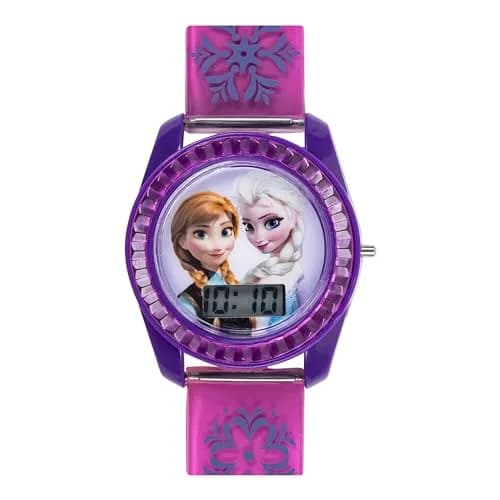 Accutime Disney Frozen Kids Digital Watch – Anna & Elsa LCD Timepiece, Purple Printed Strap, Easy-Read Display, Lightweight & Comfortable (70-120c) thumbnail 5