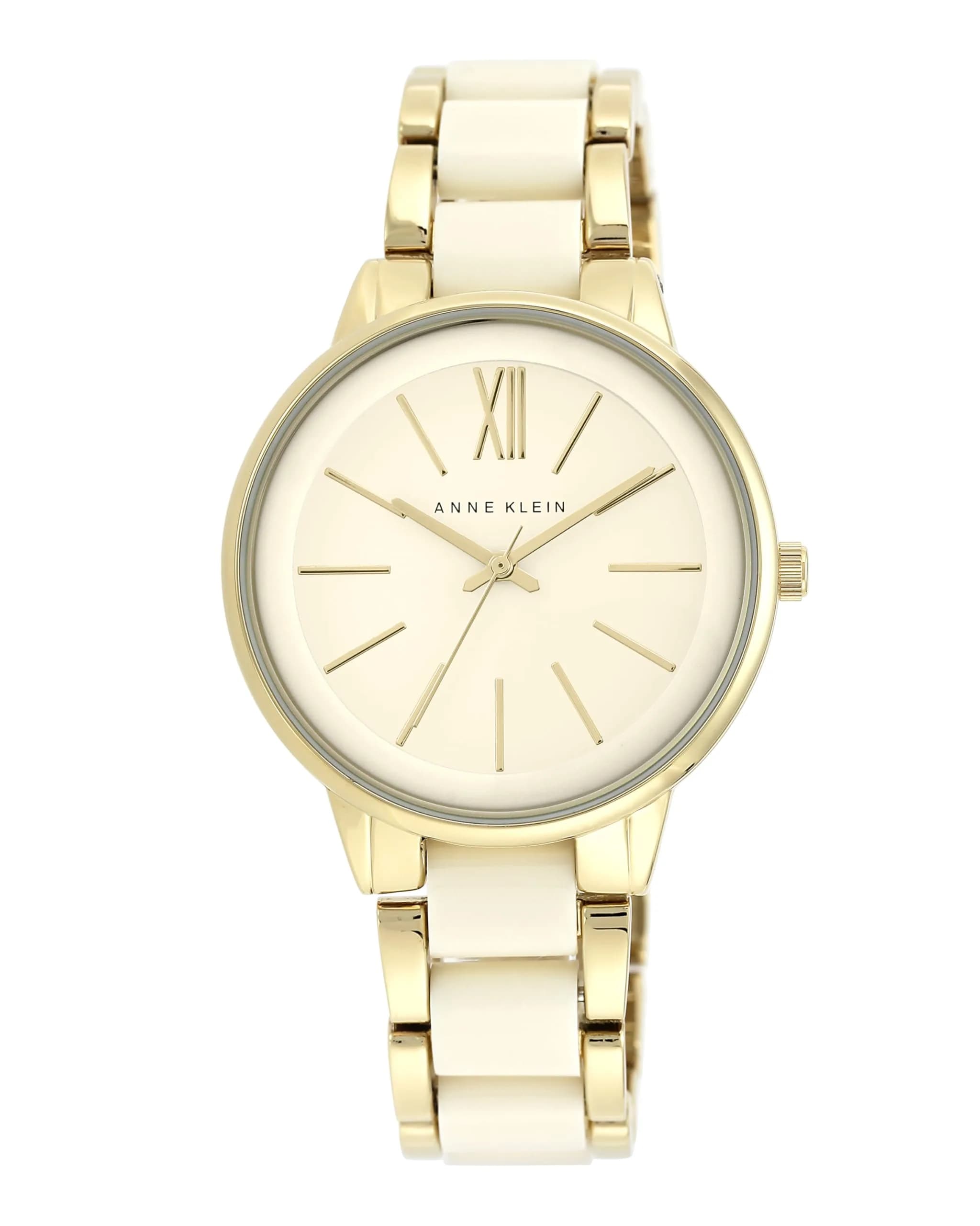 Anne Klein Women's Gold-Tone and Ivory Resin Bracelet Watch 37mm (1.46in) | Japanese Quartz Movement — Ivory/Gold