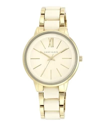 Anne Klein Women's Gold-Tone and Ivory Resin Bracelet Watch 37mm (1.46in) | Japanese Quartz Movement thumbnail 1