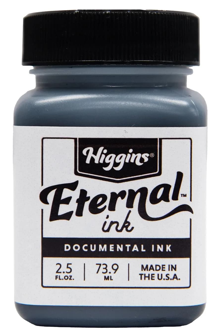 Higgins Black Eternal Ink, 2.5 Oz Bottle | Fast Drying, Matte Sheen, Non-Waterproof — Black