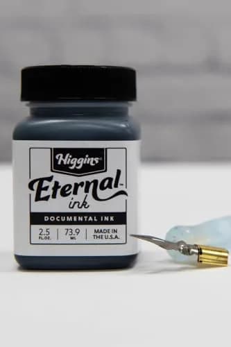 Higgins Black Eternal Ink, 2.5 Oz Bottle | Fast Drying, Matte Sheen, Non-Waterproof thumbnail 6