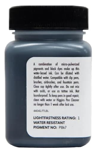 Higgins Black Eternal Ink, 2.5 Oz Bottle | Fast Drying, Matte Sheen, Non-Waterproof thumbnail 3