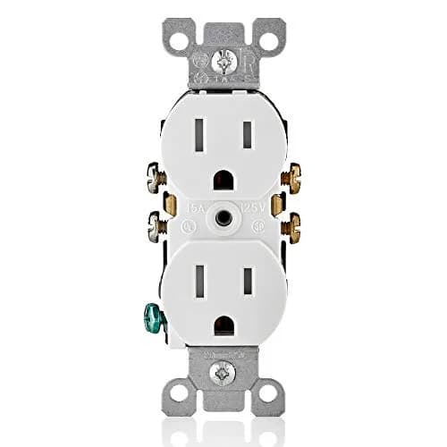 Leviton 15 Amp 125 Volt Tamper Resistant Duplex Receptacle | White, 10 Pack, NEC Compliant thumbnail 1