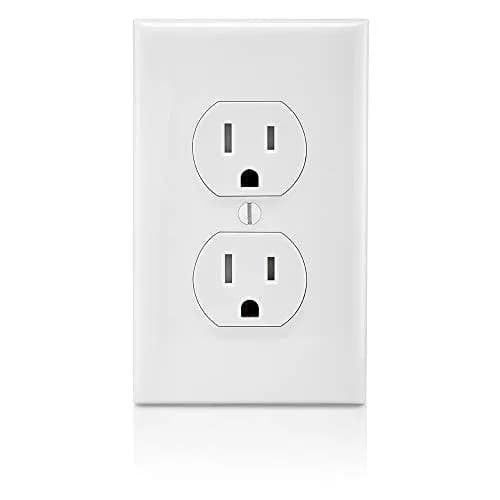Leviton 15 Amp 125 Volt Tamper Resistant Duplex Receptacle | White, 10 Pack, NEC Compliant thumbnail 3