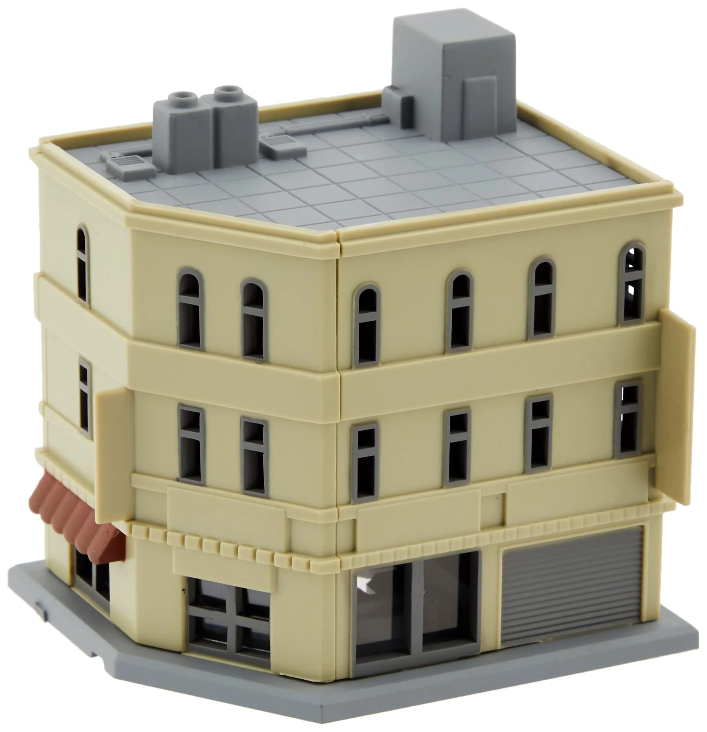 Rokuhan Miniature Toy Building Kaku Shop B | Z Gauge Structure with LED (One Size, Gray) — Hakutosha Building B